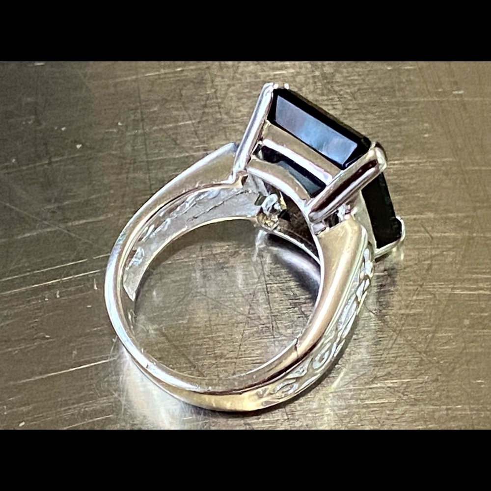 Smoky Quartz Rectangular Statement Ring In 925 St… - image 4